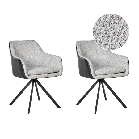 Set of 2 dining chairs LITHIA Black/White [1]