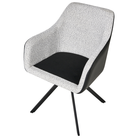 Set of 2 dining chairs LITHIA Black/White [8]