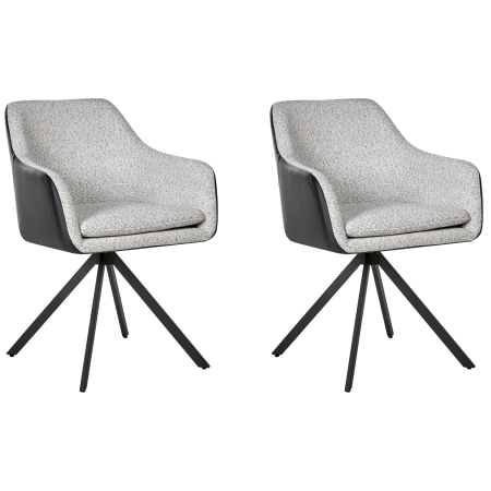 Set of 2 dining chairs LITHIA Black/White [3]