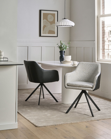 Scaun dining - Set of 2 dining chairs LITHIA Black/White