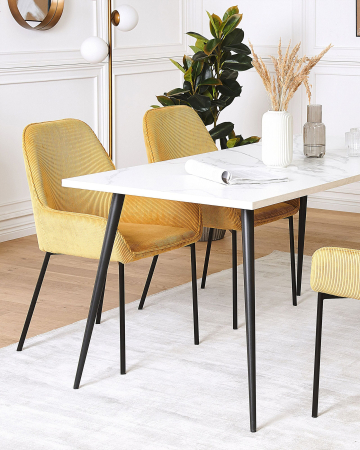 Set of 2 dining chairs LOVERNA Velour Mustard yellow [0]