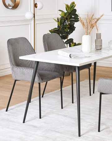 Scaun dining - Set of 2 dining chairs LOVERNA Grey Velour