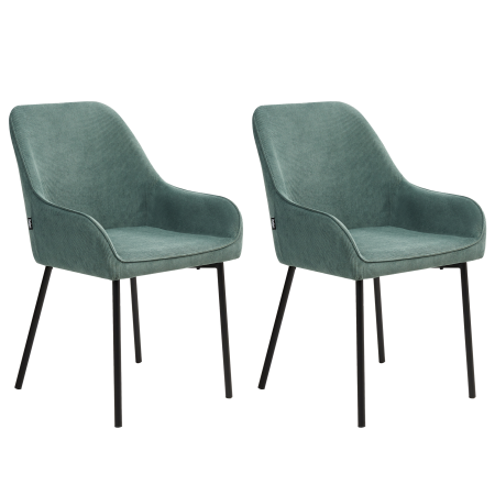 Set of 2 dining chairs LOVERNA Velour Green [3]