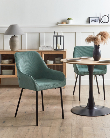 Scaun dining - Set of 2 dining chairs LOVERNA Velour Green