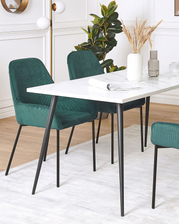 Scaun dining - Set of 2 dining chairs LOVERNA Velour Dark Green