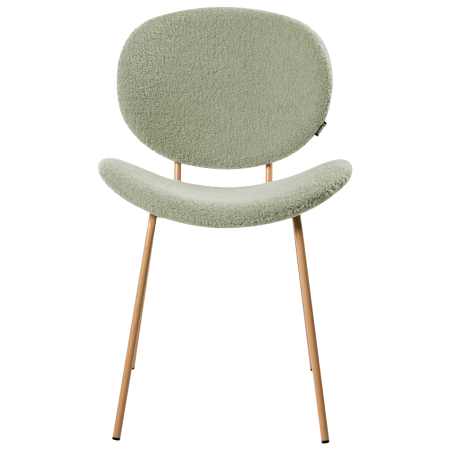 Set of 2 Dining chairs LUANA Boucle Light Green [5]