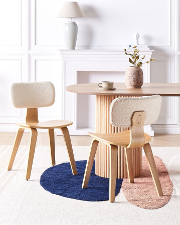 Whole Home - Set of 2 Dining Chairs LUCINDA Wood Light Brown