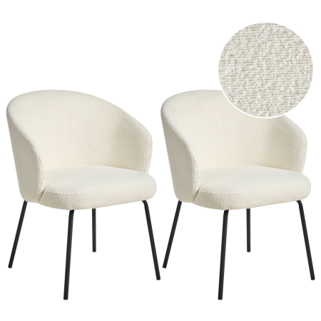 Set of 2 dining chairs LUDDEN Boucle Light beige [1]