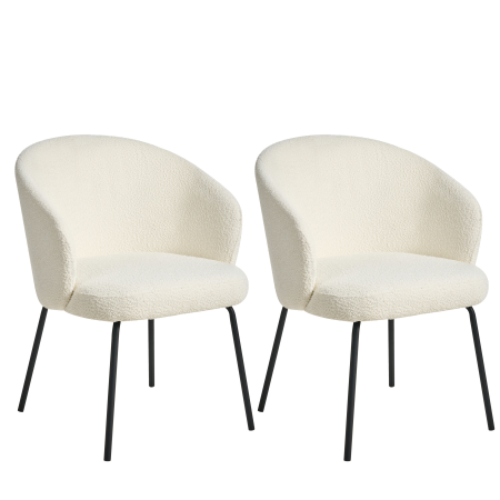 Set of 2 dining chairs LUDDEN Boucle Light beige [3]