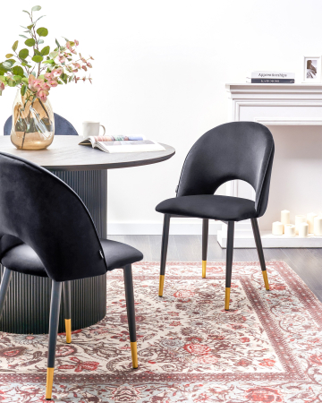 Scaun dining - Set of 2 dining chairs MAGALIA Black Velvet