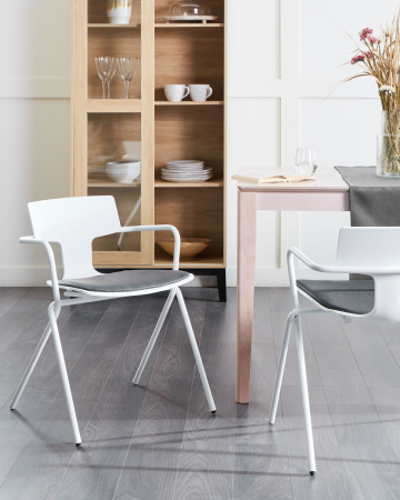 Casă & Locuință - Set de 2 scaune dining MANSON Negru/Alb