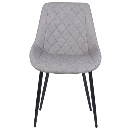 Set de 2 scaune dining MARIBEL Piele ecologică Gri deschis [4]