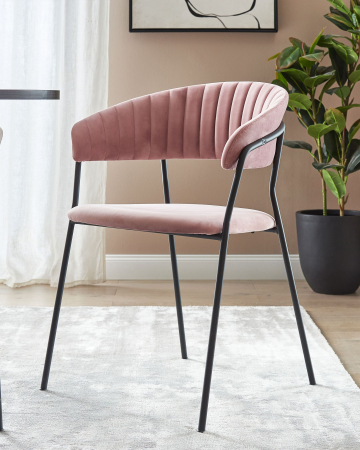Scaun dining - Set of 2 dining chairs MARIPOSA Velvet Pink