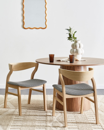 Casă & Locuință - Set de 2 scaune dining MAROA Lemn Negru/Alb