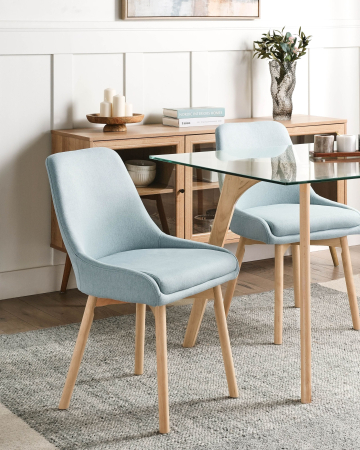 Casă & Locuință - Set de 2 scaune dining MELFORT Albastru deschis