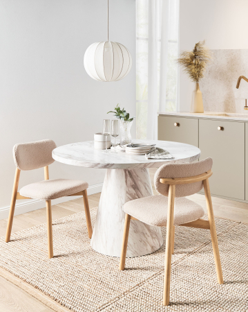 Scaune - Set de 2 scaune dining MILLS Boucle Maro deschis/Bej