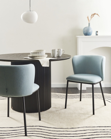 Scaun dining - Set de 2 scaune dining MINA Albastru deschis