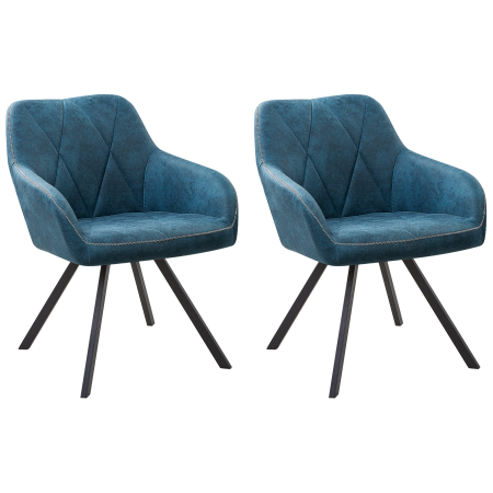 Set de 2 scaune dining MONEE Albastru marin [1]