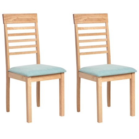 Set of 2 dining chairs ORTLEY Wood Brown Light/Mint [1]