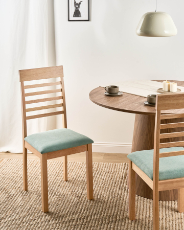 Scaun dining - Set of 2 dining chairs ORTLEY Wood Brown Light/Mint