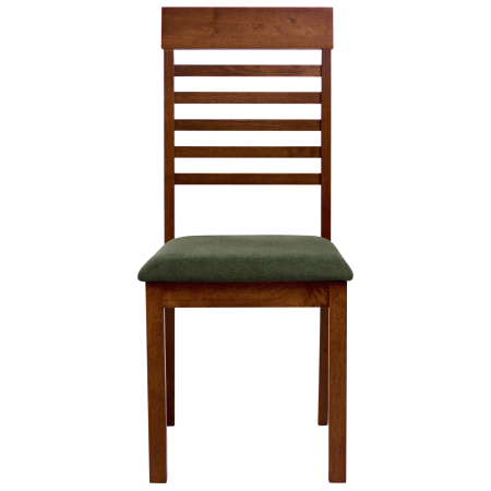 Set of 2 ORTLEY dining chairs Wood Dark brown/Green [4]