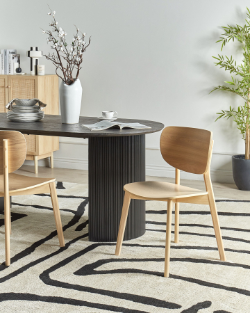 Whole Home - Set of 2 Dining Chairs OVERLY Wood Light Brown