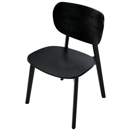 Set of 2 OVERLY dining chairs Black wood [6]