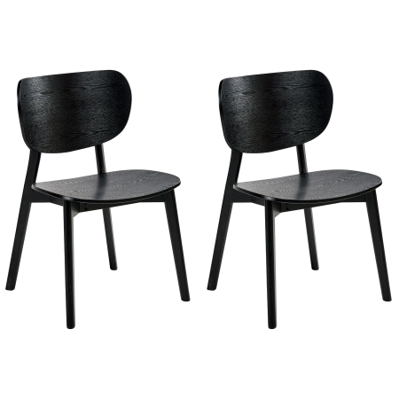 Set of 2 OVERLY dining chairs Black wood [1]