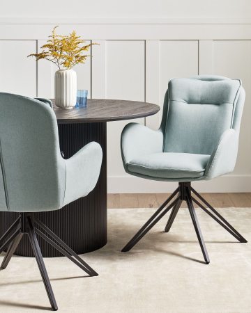 Scaun dining - Set de 2 scaune dining Pivotant AVELAR Verde mentă