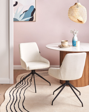 Armchairs - Set of 2 Dining Chairs Swivel JENNER Off-White