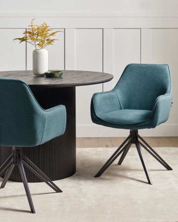 Whole Home - Set of 2 dining chairs JODAR Swivel Green Blue