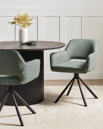 Scaun dining - Set de 2 scaune dining Pivotant LOURES Verde închis