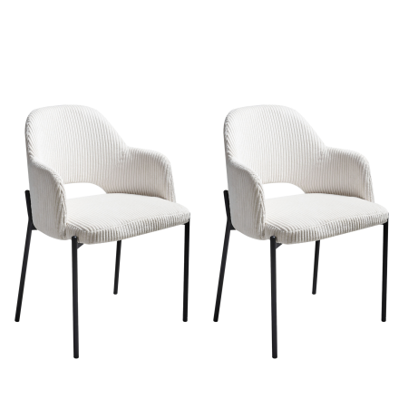 Set of 2 dining chairs RATON Off-white suede [3]