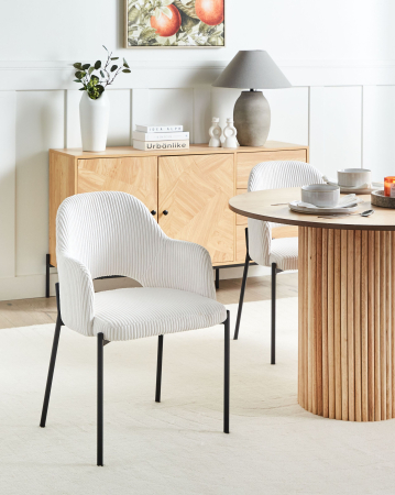 Whole Home - Set of 2 dining chairs RATON Off-white suede