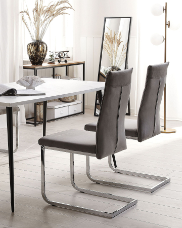 Scaun dining - Set of 2 dining chairs ROCKFORD Velvet Grey