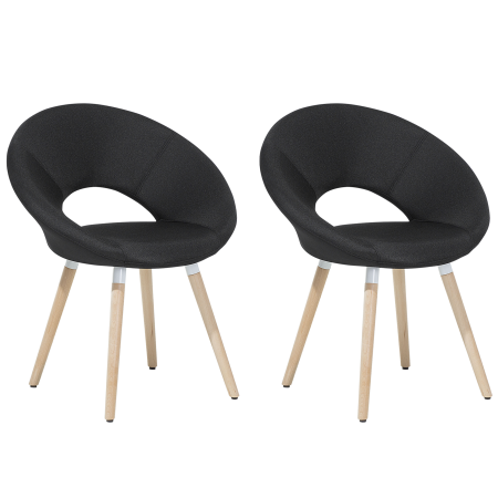 Set of 2 dining chairs ROSLYN Black [1]