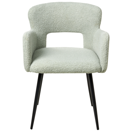 Set of 2 dining chairs SANILAC Boucle Light Green [5]