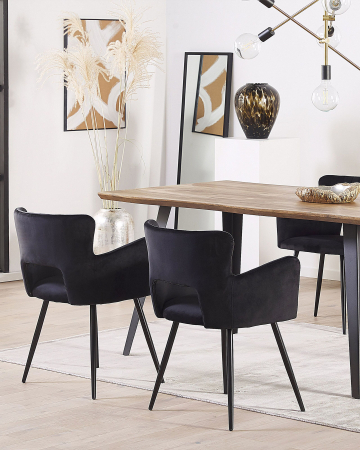 Scaun dining - Set of 2 dining chairs SANILAC Velvet Black