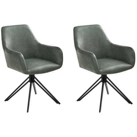 Set of 2 dining chairs SANSARC Eco-leather Green dark [1]