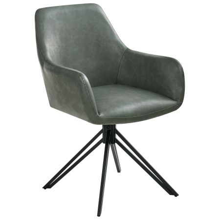 Set of 2 dining chairs SANSARC Eco-leather Green dark [3]