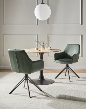 Set of 2 dining chairs SANSARC Eco-leather Green dark [0]