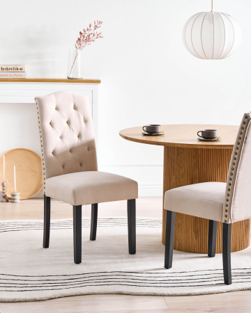 Scaun dining - Set of 2 dining chairs SHIRLEY Light Beige