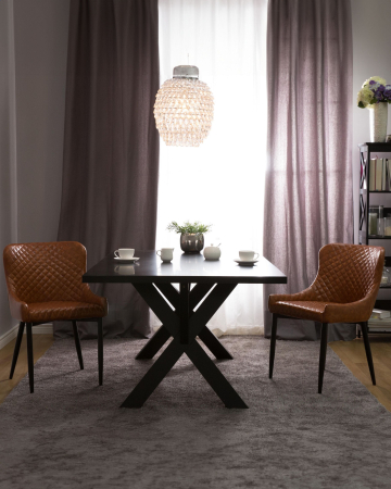 Set de 2 scaune dining SOLANO Piele ecologică Maro auriu [0]