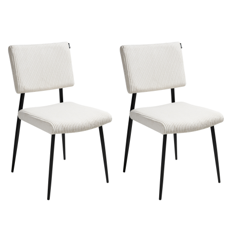 Set de 2 scaune dining STURGIS Velur Alb-murdar [3]