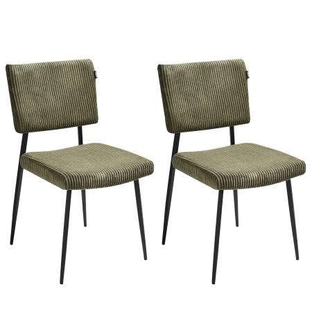 Set de 2 scaune dining STURGIS Velur Verde măsliniu [3]