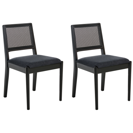 Set of 2 dining chairs TAMARAC Wood Black [1]