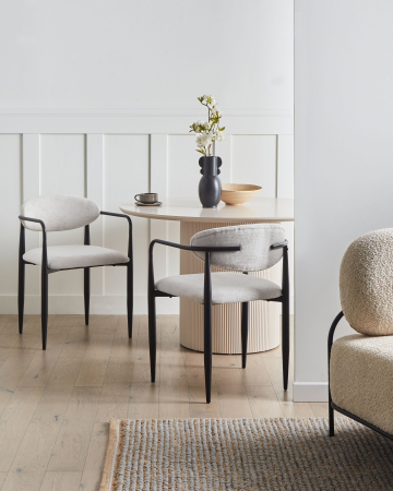 Armchairs - Set of 2 dining chairs TANEVIK Off-white