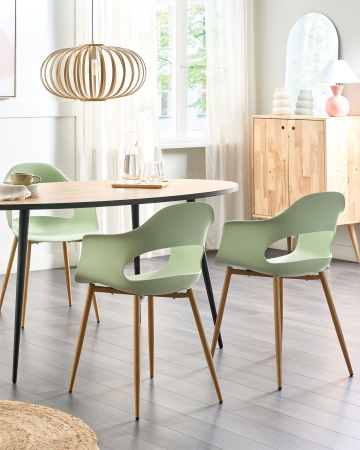 Scaun dining - Set of 2 Dining Chairs UTICA Light Green