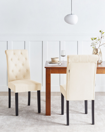 Scaun dining - Set of 2 dining chairs VELVA Light beige