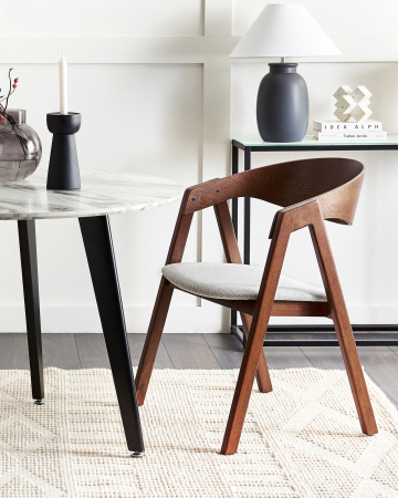 Scaun dining - Set de 2 scaune dining YUBA Lemn Gri deschis